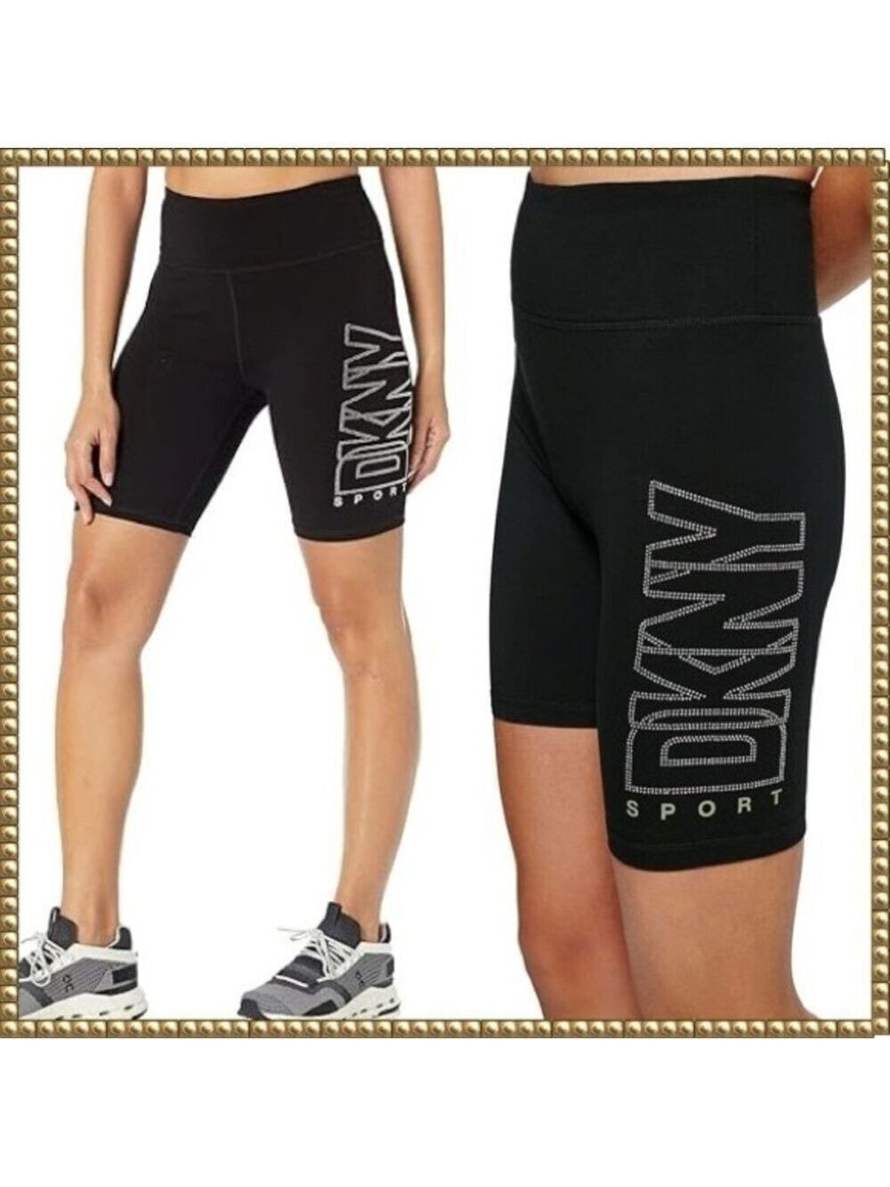 DKNY Sport Black High Waist Bike Shorts Size XS